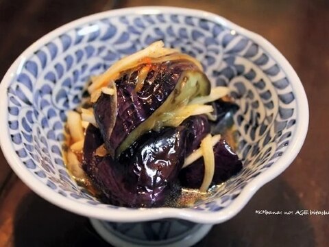 茄子の揚げびたし＊新玉ねぎ